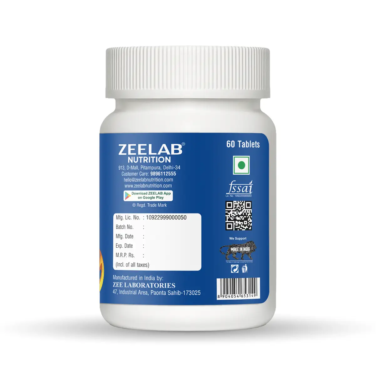 Zeelab Biotin 60 Tablet | Supplement for Hair, Skin & Nail Health